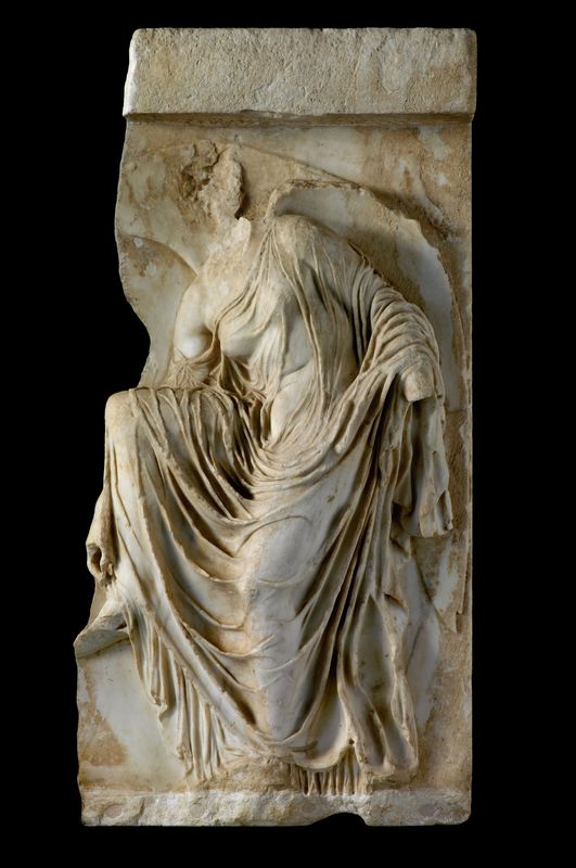 Athena Nike Temple. Parapet. South slab. "Sandalbinder" Acropolis Museum | Official